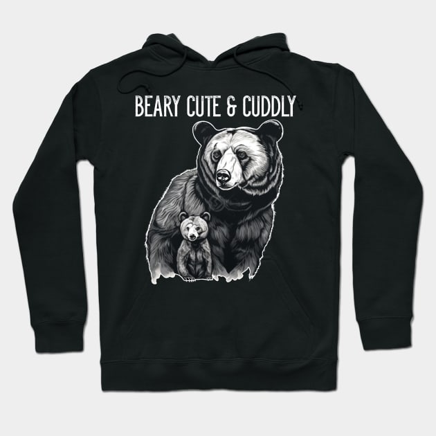 Beary Cute And Cuddly Bear Mom And Baby Hoodie by Merchweaver
